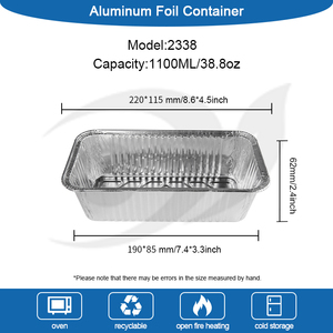 Nhà Máy Bán Buôn 310-1100Ml Dùng Một Lần Thức Ăn Vật Nuôi Bao Bì Nhôm Lá Phục Vụ <span class=keywords><strong>Container</strong></span> Khay Và Các Món Ăn Thực Phẩm Lá Khay - Product Image 6