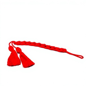 QUICK WAY INDUSTRIES Cordon d'épaule et aiguillettes personnalisés en soie et polyester pour uniforme de cérémonie - Confortables, couleur rouge unie, avec logo - Product Image 2
