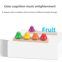 Pretend Play Early Educational Wooden Colorful Music Instrument Toys 8 Notes Music Bells Percussion for 2 4 Years Kids