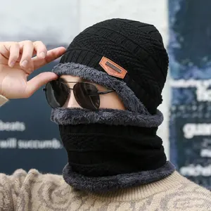 Wholesale Winter Wool Knit Ski Mask Outdoor Cycling Windproof Ski Hats Custom Skimask Balaclava winter hats for men