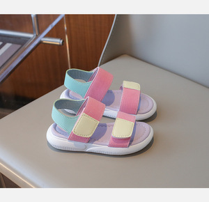 Sandales pour filles, été, nouvelle mode, sandales ouvertes, camouflage, plage, sandales à semelle souple pour enfants - Product Image 2