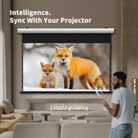 Écran de projection électrique motorisé Wupro/OEM 100 pouces 16:9, contrôle intelligent, 4K, Black Crystal, vente en gros