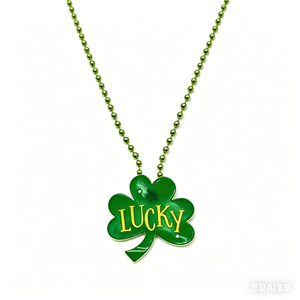 Venta Directa de Fábrica: Collar con Colgante de Trébol Verde Luminoso para el Día de San Patricio, Fiestas y Discotecas - Product Image 4