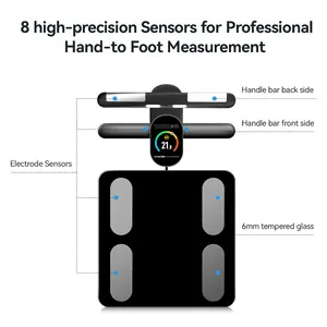 Welland TFT Display Analysis 8-Electrodes Intelligent Smart Scale Body Fat Weight Analysis Electric Power Source