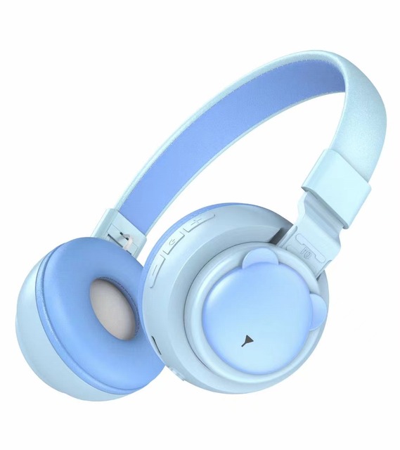 Cartoon Bear Wireless Blue Tooth Headset Over Ear Headphones Gaming Music Head Phones for Girls PC Mobile Phone Headset