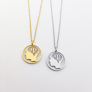 Collier Psychologie en Acier Inoxydable 316L, Bijou Symbole Psychique, Cadeau Délicat pour Psychologue, Bijoux en Acier - Product Image 5
