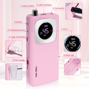 SUNKIN Lucidatrice e Trapano per Unghie Professionale da Salone, Portatile, Ricaricabile, Senza Fili, con Corpo in Plastica, Velocità 0-45000 giri/min - Product Image 4