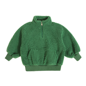 Commercio all'ingrosso nuovo arrivo inverno abbigliamento per bambini dolcevita <span class=keywords><strong>con</strong></span> <span class=keywords><strong>cerniera</strong></span> top Kangaroo Pocket Design materiale caldo ragazze felpa - Product Image 6