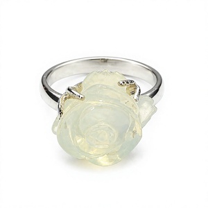 Natural Moonstone <b>Ring</b> in 925 Sterling Silver with Prong Setting Rhodium Plated Classic Style - Product Image 5