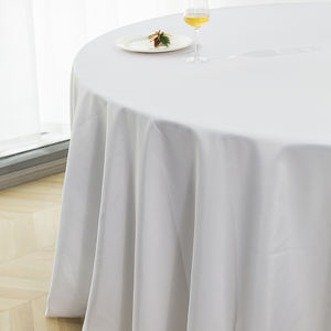 Premium 120-Inch <b>White</b> Anti-Stain Round Polyester <b>Tablecloth</b> Woven Spandex Table Cover - Product Image 4