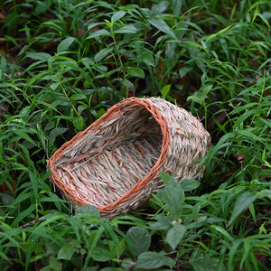 Nid pour hamster tissé à la main en paille, jouet à mâcher en herbe pour hamster, utilisation été et hiver - Product Image 3