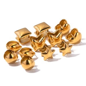 Ins anting-anting baja titanium kancing 2023, anting-anting desain niche merah jaringan temperamen mode baru kombinasi - Product Image 1