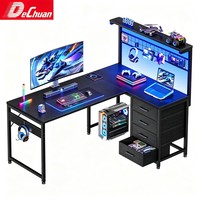 Bureau de jeu en L avec 3 tiroirs de rangement pour l'équipement d'e-sport – Vente en gros