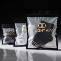 Sac anti-odeur avec fermeture à glissière réutilisable givré emballage sac à fermeture éclair pour sous-vêtement vêtement avec fenêtre givrée