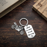 Insigne militaire américain européen inspirant porte-clés en acier inoxydable Style de mode gravé cadeau de remerciement transfrontalier