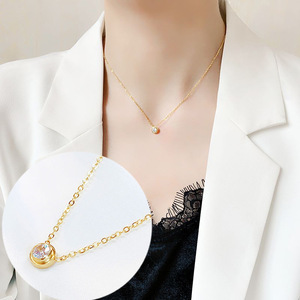 Set di Gioielli Zhongzhe con Ciondolo in Zircone, Collana, Bracciale e Orecchini, Placcato <span class=keywords><strong>Oro</strong></span> 18k in Acciaio Inossidabile, Impermeabile, Regalo di <span class=keywords><strong>Moda</strong></span> - Product Image 2