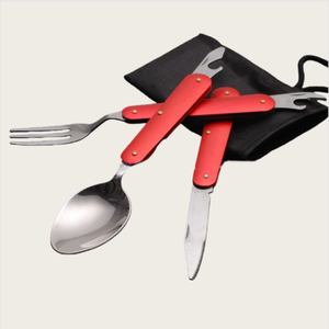 Ensemble <span class=keywords><strong>de</strong></span> <span class=keywords><strong>couverts</strong></span> pliables multifonctionnels <span class=keywords><strong>de</strong></span> qualité supérieure <span class=keywords><strong>en</strong></span> acier inoxydable pour le camping, la <span class=keywords><strong>randonnée</strong></span>, la vaisselle durable - Product Image 5