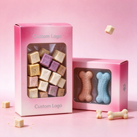 Scatole per Imballaggio Personalizzate OEM, Scatola Rosa per Prodotti per Animali con Finestra e Logo Personalizzato, Scatola di Carta