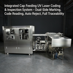 Système de personnalisation des bouchons de bouteilles pour l'Industrie 4.0 - Imprimante laser UV double tête avec vérification OCR/QR en temps réel et éjecteur de pièces défectueuses - Product Image 1