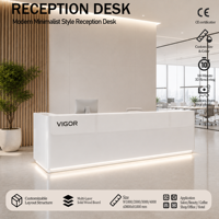 Comptoir de réception moderne et minimaliste sur mesure, table de caisse commerciale pour salon de beauté et zone de réception d'hôtel