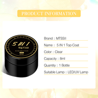 MTSSII 5 en 1 Top Coat Glue Nail Gel 8ml Vernis à ongles Tout pour la manucure Art des ongles hybride