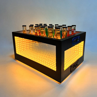 Seau à glace carré en acrylique avec lumière LED RVB colorée, rechargeable, étanche, refroidisseur de bière et de champagne pour les soirées en boîte de nuit