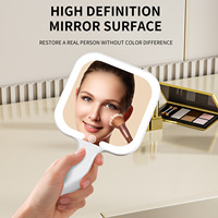 Miroir de maquillage portable LED rechargeable à écran tactile avec lumière d'appoint, idéal pour les dortoirs – Produit transfrontalier très demandé