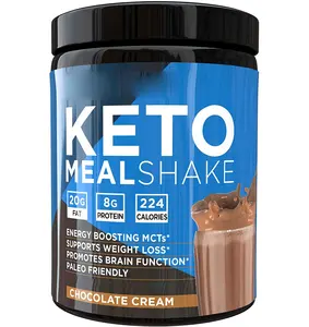 Refeição ketogênica agitar chocolate suplemento alimentar ricos em mcts e proteína keto e paleo perda de peso amigável