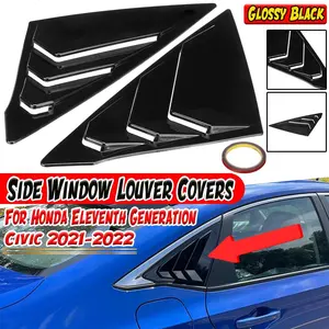 11th Car Rear Side <b>Window</b> Louver <b>Covers</b> Vents Trim <b>Window</b> Shutters Shade For Honda For Civic 11th Eleventh Generation 2021-2022 - Product Image 1