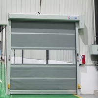 Porte rapide à enroulement pour salle blanche, design moderne, avec rail de sécurité, coupe-vent, ouverture automatique, en PVC, pour entrepôt, à démarrage rapide