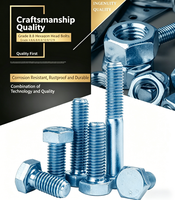Baut Kepala Heksagonal M12 Kelas 8.8 Berlapis Seng/Galvanis Celup Panas PANDA Steel OEM Cina DIN 931/DIN933 dengan Mur & Ring