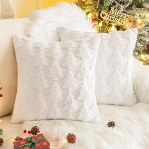 Housse de coussin de canapé moderne en peluche brodée 3D, nouveau design tendance Arbre de Noël pour la décoration de la maison, les fêtes et l'ameublement. - Product Image 2