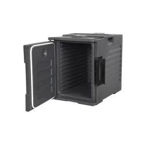 Cinza ultra panela portador 90l caixa térmica isolada, frigideira, transportador para transporte de alimentos quente e frio