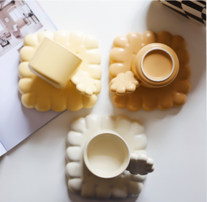 Set di Tazze da Caffè in Ceramica a Forma di <span class=keywords><strong>Biscotto</strong></span> con Piattino Abbinato, Design Unico e Trendy - Product Image 3