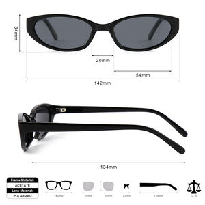 高品質スモールレオパードオーバルY2Kデザイナーシェード偏光高級サングラスアセテートサングラス女性用 - Product Image 3