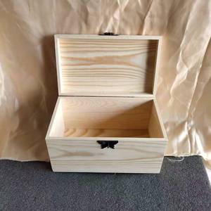Pine Wood Rectangular <b>Box</b> With Lid 13cm High Jewelry Storage Desktop Organizer Solid Wood <b>Small</b> Chest For Gifts - Product Image 4