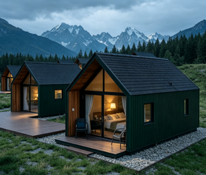 Maison mobile moderne personnalisée, design de cabane pratique avec structure légère en acier pour chambre, salon et salle de bain - Product Image 2