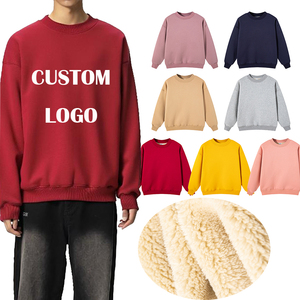 Sudadera con capucha de lana de cordero estilo invierno para <span class=keywords><strong>hombre</strong></span>, de moda, color liso, corte holgado, <span class=keywords><strong>forro</strong></span> <span class=keywords><strong>polar</strong></span> grueso, cuello redondo - Product Image 1