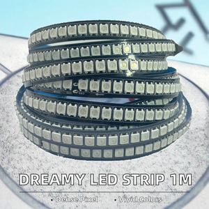 Rgbic Mơ Mộng Màu 160 LED dải mật độ cao pixel w12812b IP20 đèn flash kỹ thuật số 1M 12mm bảng mạch in USB điều khiển từ xa - Product Image 2