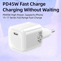 Chargeur mural rapide USB-C GaN 45W avec prise standard européenne, adaptateur secteur compact de voyage pour appareils électroniques – Fournisseur d'usine