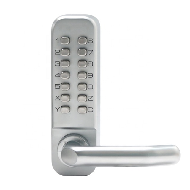 Waterproof Digital Code Keyless Front Door Lock with Mechanical Keypad Push Button Password Door Lock