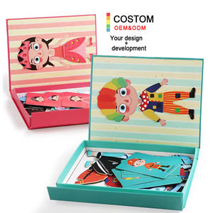 Jouet en <span class=keywords><strong>bois</strong></span> Montessori SD19, puzzle <span class=keywords><strong>à</strong></span> habiller, jeux de changement de vêtements, jouets éducatifs magnétiques pour enfants - Product Image 1