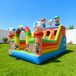 Castillo Inflable Comercial de Mario con Tobogán para Niños, Casa de Brinco Inflable para <span class=keywords><strong>Alquiler</strong></span> en Fiestas - Product Image 2