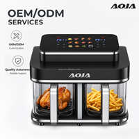 Nouvelle Arrivée 2026 Fabricant OEM DOM Friteuse à Air en Verre 4.5L+4.5L avec Contrôle Électronique de la Température OEM