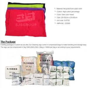 Paños de Limpieza 100% Algodón, Trapos de <span class=keywords><strong>Tela</strong></span> Reciclada de Camisetas Blancas, Trapos de Limpieza 100% Algodón para la Industria - Product Image 5