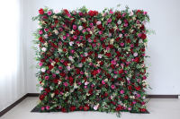 Panneau de fond décoratif mural en soie artificielle blanche, motif fleurs de rose du matin, écologique, pour mariage et Noël
