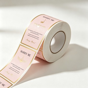 Etiquetas Rectangulares Personalizadas al por Mayor para Bodas, Etiquetas Autoadhesivas de Papel con Estampado Dorado, Paquete a Granel para Regalos y Manualidades - Product Image 5
