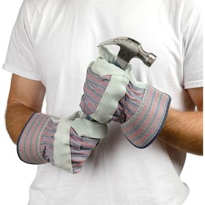 Productos CITICITY Guantes de trabajo de cuero de vaca, paquete grande de 5 guantes de seguridad grises resistentes a la abrasión para uso general - Product Image 6