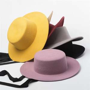 ANLUXFIER X1232 Sombrero Unisex de Fieltro de Lana 100% Lana para Adultos, Gorra de Ala Ancha y Copa Plana, Estilo Casual Negro, Suave y Transpirable con Cinta y Cuerda - Product Image 5