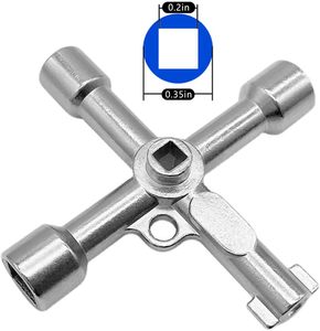 <span class=keywords><strong>Clé</strong></span> utilitaire multifonctionnelle 4-en-1, <span class=keywords><strong>clé</strong></span> universelle en acier inoxydable pour <span class=keywords><strong>compteur</strong></span> d'eau, de <span class=keywords><strong>gaz</strong></span> et vanne (<span class=keywords><strong>triangle</strong></span>, carré) - Product Image 2